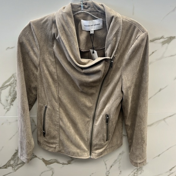 New with tags. Cupcakes and cashmere finleigh jacket in toffee faux suede - Picture 2 of 4